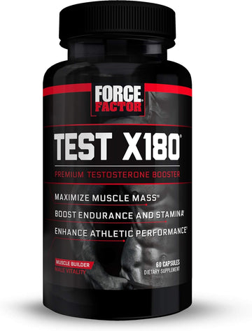 Force Factor Test X180 Supplement For Men Capsules, 60 Count, (Packaging May Vary)