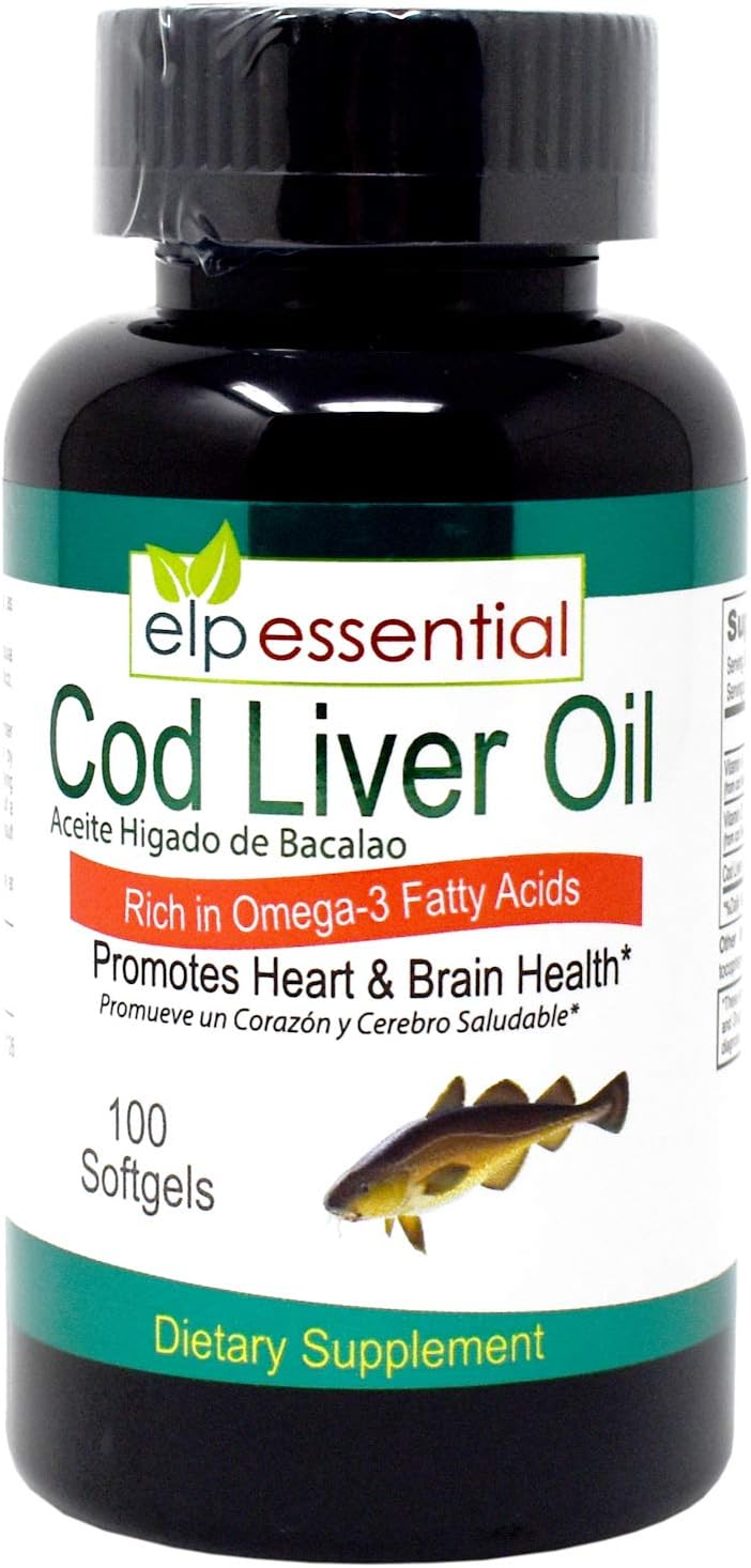 Cod Liver Oil 100 Softgels Aceite De Higado De Bacalao Capsules 100'S : Health & Household