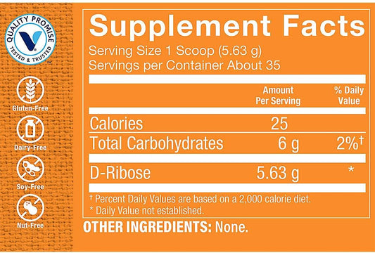 The Vitamin Shoppe Ribose Powder, Supports Energy Production And Cardi