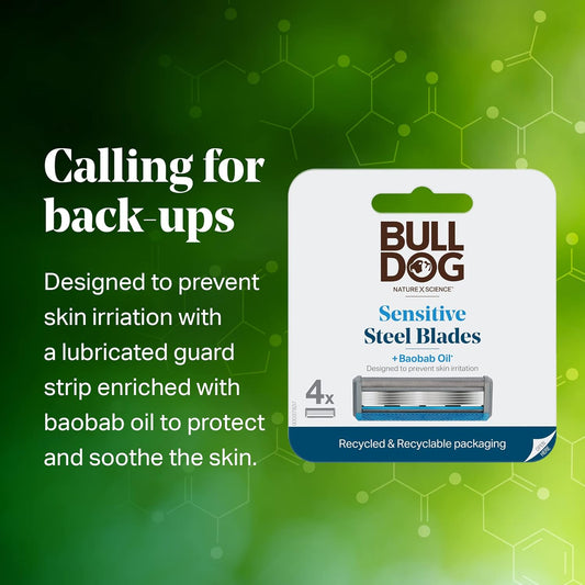 Bulldog Mens Skincare And Grooming Original Razor Blades Refills For Men, 8 Count