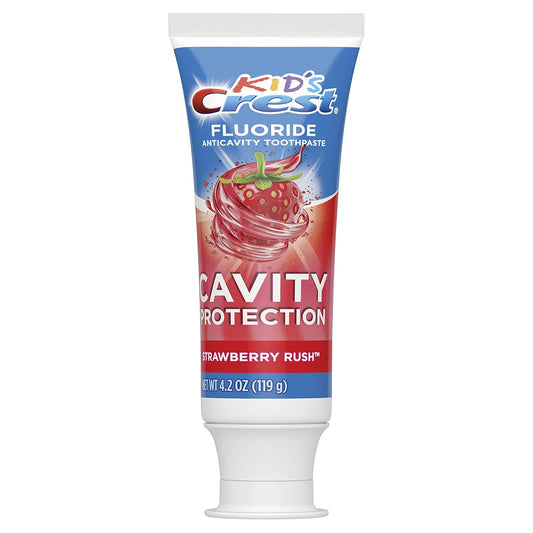 Crest Kid'S Cavity Protection Fluoride Toothpaste Rush, Strawberry, 4.2 Ounce