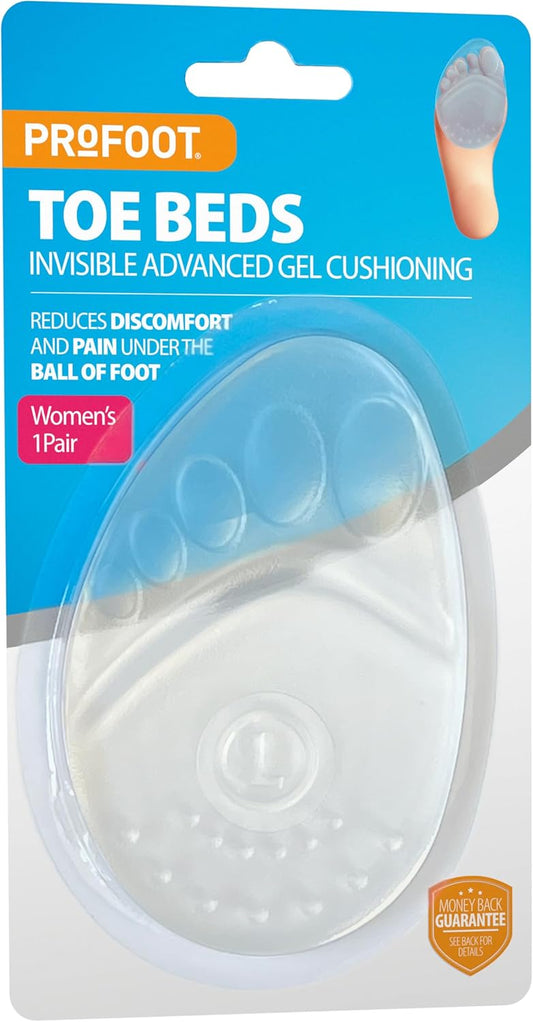 Profoot Toe Bed - Toe & Ball of Foot Cushions for Women - Ideal for Metatarsalgia and Morton's Neuroma - Ball of Foot Gel Pads - Foot Cushions - Reduces Pain & Discomfort : Amazon.co.uk: Health & Personal Care