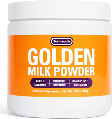Turmaquik Organic Golden Milk Turmeric Powder Mix + Superfood Blend Of Ginger, Black Pepper, Curcumin, Cinnamon, Cardamom - Non-Gmo, Vegan, Keto, Ayurvedic (6.3 Ounce)