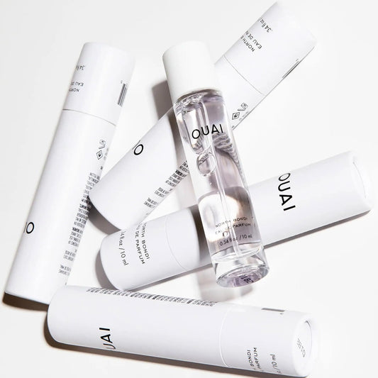 OUAI Mini North Bondi Eau de Parfum Set - Elegant Womens Perfume for Everyday Wear - Fresh Floral Scent, Notes of Lemon, Jasmine & Bergamot with Hints of Violet & White Musk (2 Count, 0.34 Oz/1.7 Oz)