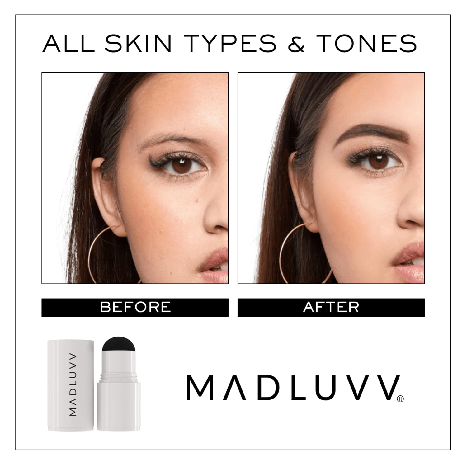 Madluvv Brow Stamp Refill* - Color Stamp For Brows & Root Touch Up For Women & Men, Instantly Conceal Hair Loss, Grey Hair, Thinning Hair With Stain-Proof/Smudge-Proof Powder Formula (Brunette) : Beauty & Personal Care