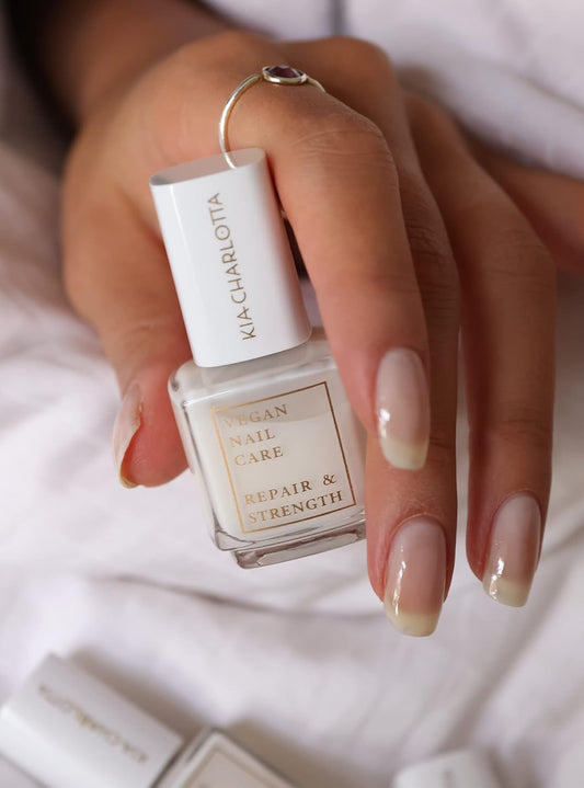 Kia-Charlotta, Repair & Strength (Nail Hardener), Up To 87% Natural, 100% Vegan, Low Harmful Substances, Made In Germany, Premium Quality, 11 Ml