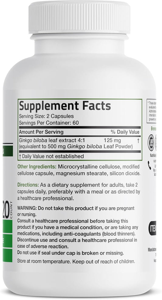 Bronson Ginkgo Biloba Extra Supports Brain Function & Memory Support