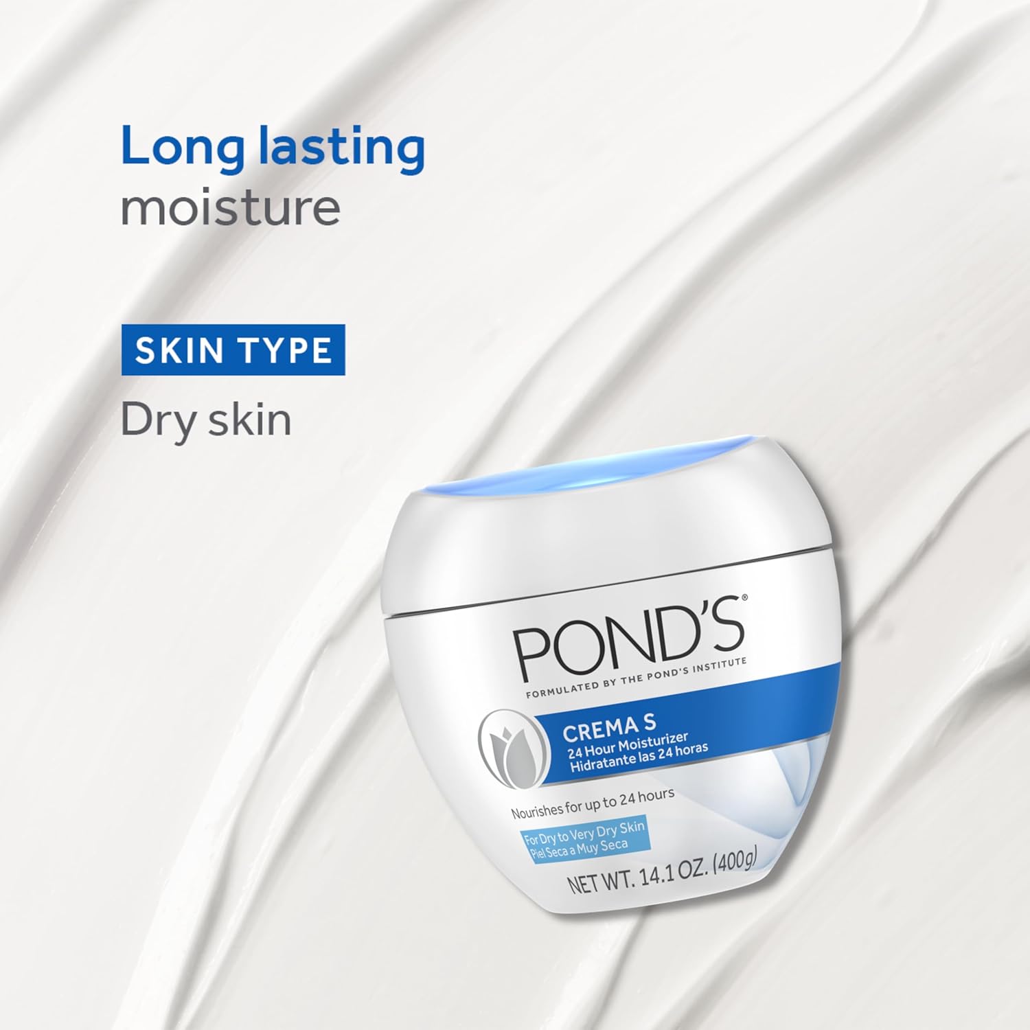 Pond'S Crema S Nourishing Face Moisturizer For Women, Skin Care Facial Moisturizer Cream For Dry To Very Dry Skin, Nourishes For Up To 24 Hours 14.1 Oz : Beauty & Personal Care