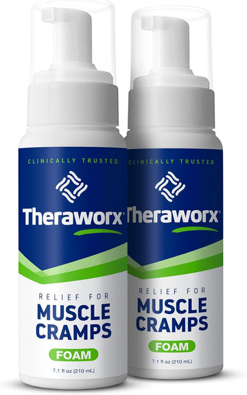 Theraworx Relief For Muscle Cramps Foam Fast-Acting Muscle Spasm, Leg Soreness And Foot Relief - 7.1 Oz - 2 Count