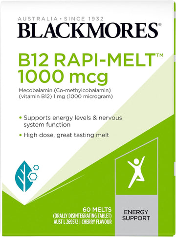 Blackmores B12 Rapi-Melt 1000Mcg Cherry 60 Melts