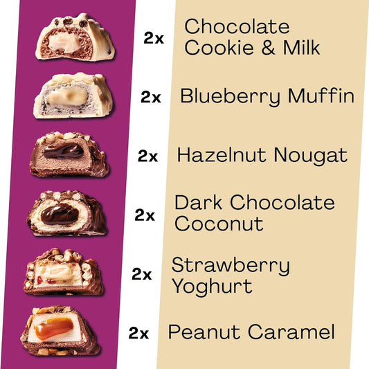 Maxinutrition Creamy Core Bar Mix Box Variety Pack (12 Bar X 45 G) 2 X 6 Flavours Of Bars, Over 14G Protein Per Bar, Each With 195 Calories Or Lower, No Added Sugar, No Artificial Flavours