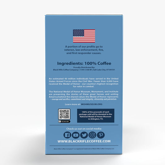 Black Rifle Coffee Company Medal Of Honor, Medium Roast Coffee Rounds, 22 Single Serve Coffee Pods