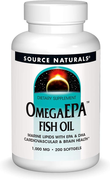 Source Naturals OmegaEPA Fish Oil - Marine Lipids with EPA & DHA Supports Cardiovascular & Brain Health - 200 Softgels