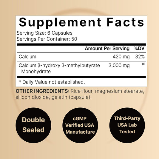 Naturebell Hmb 3,000 Mg Per Serving | 300 Capsules, 3X Triple Strength Hmb Beta-Hydroxy Beta-Methylbutyrate Supplement – Lean Muscle Mass & Recovery Support – Non-Gmo