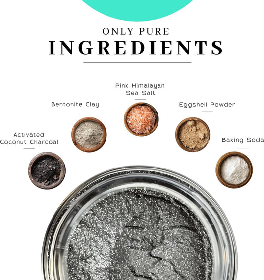 Vanman'S - Oral Mouth Care Kit With Powder Toothpaste (2.5 Ounce) And Oral Rinse Mouthwash (8 Ounce) - Aloe, Mint Remineralizing Mouthwash And Tooth Powder With Coconut Charcoal, Egg Shell