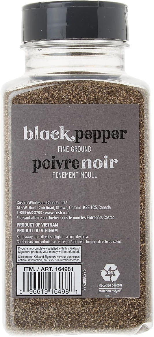 Kirkland Signature Spice Seasoning Dressing Fine Ground Black Pepper Jar 348G