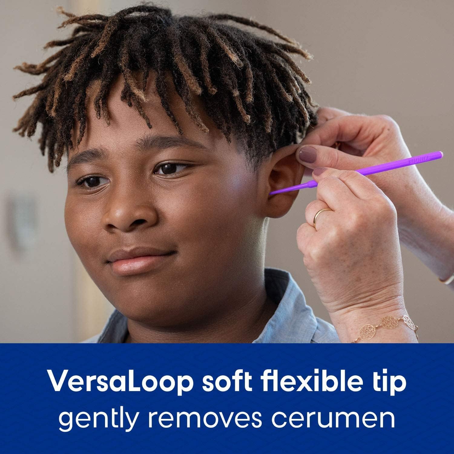 Bionix - Purple Versaloop Ear Curette Tool, Earwax Removal Tool, Helps Remove Wax Buildup, For Safe Earwax Removal, Convenient & Easy-To-Use, Ideal For Healthcare Providers, Single-Use (50 Count) : Health & Household