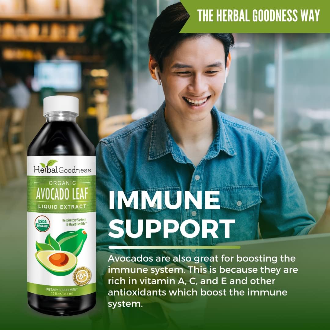 Avocado Leaf Extract Liquid Supplement - Avocado Fruit, Vitamin C, Skin Care, Collagen, Vitamin D3-1 Bottle, 12oz Liquid - Herbal Goodness - Made in The USA : Health & Household