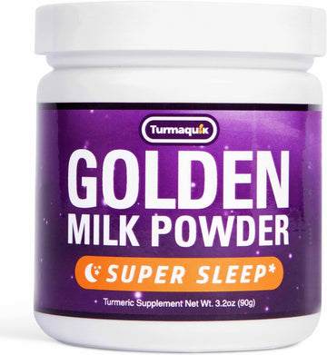 Turmaquik Organic Golden Moon Milk Turmeric Powder Mix, Super Sleep + Superfood Blend Of Melatonin, Valerian, Chamomile, Lemon Balm, Ginger, Black Pepper, Curcumin, Cinnamon, Cardamom (3.2 Ounce)