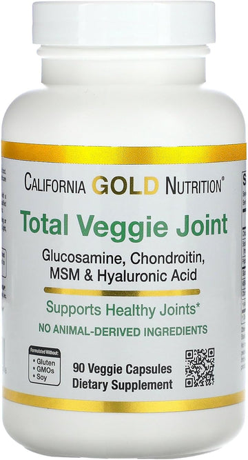 Vegetarian Glucosamine, Chondroitin, Hyaluronic Acid, Msm, Total Veggie Joint & Bone Support Formula, Non Gmo, No Soy, Gluten Free, 90 Veggie Capsules
