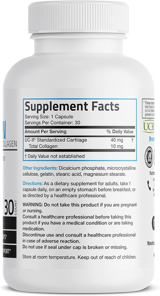 Bronson Uc-Ii Collagen With Undenatured Type Ii Collagen, 30 Capsules