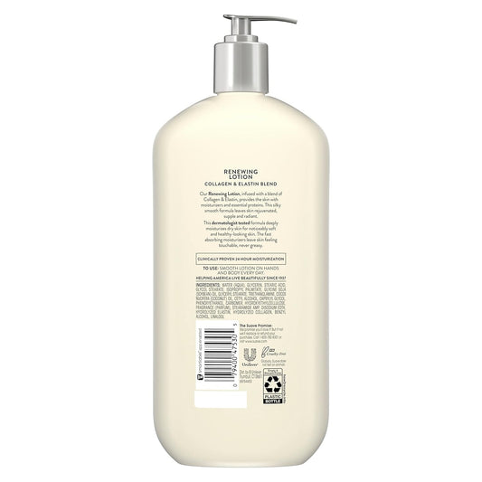 Suave Body Lotion with a Collagen Elastin Blend - Renewing Moisturizer, Silky Skin-firming Formula, Paraben-Free Dry Skin Lotion, 32 Oz Ea (Pack of 2)