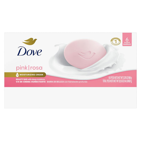 Dove Beauty Bar Gentle Cleanser For Softer And Smoother Skin Pink More Moisturizing Than Ordinary Bar Soap 3.75 Oz 10 Bars