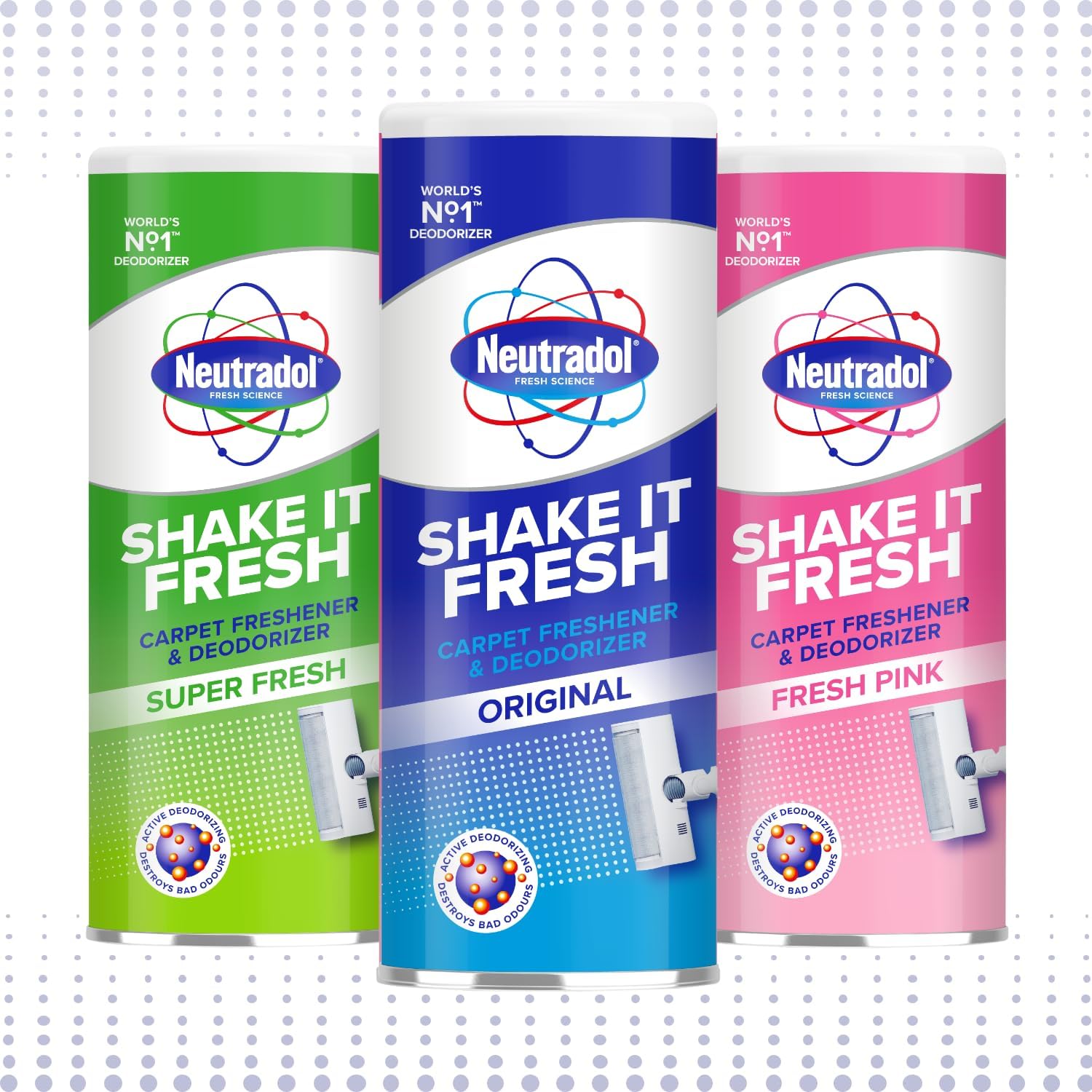 Neutradol Shake It Fresh Carpet Deodoriser, Odour Neutraliser For Carpets & Rugs, Original, Multipack Of 2 X 350G