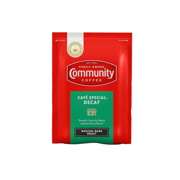 Community Coffee Café Special Decaf, Medium Dark Roast Pre-Measured Coffee Packs, 2.5 Ounce Bag (Pack Of 20)
