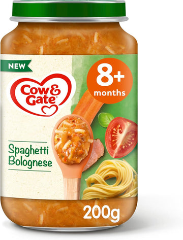 Cow & Gate Spaghetti Bolognese Baby Food Meal Jar 8+ Months 200G