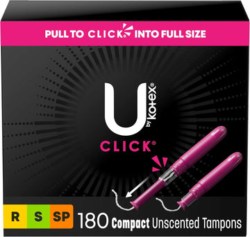 U By Kotex Tampons, Click Compact, Super Absorbency, Unscented, 45 Count