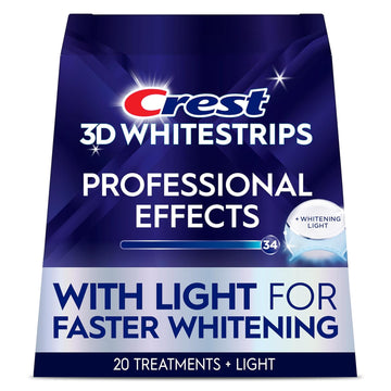 Crest 3D Whitestrips Professional Effects + Led Light – Teeth Whitening Kit, 1 Light + 20 Treatments, Each With 1 Upper/1Lower, 40 Strips – Crest 3Dwhite Teeth Whitening Strips