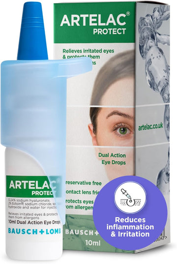 Artelac Allergy Eye Drops, Protect, Protection Against Allergens And Reduces Eye Inflammation And Irritation, Preservative Free, Contact Lens Friendly, 10Ml
