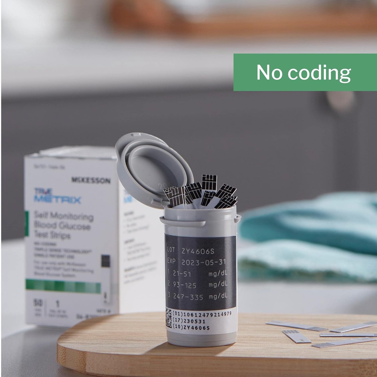 McKesson True METRIX Self-Monitoring Blood Glucose Test Strips, 50 Strips, 1 Pack