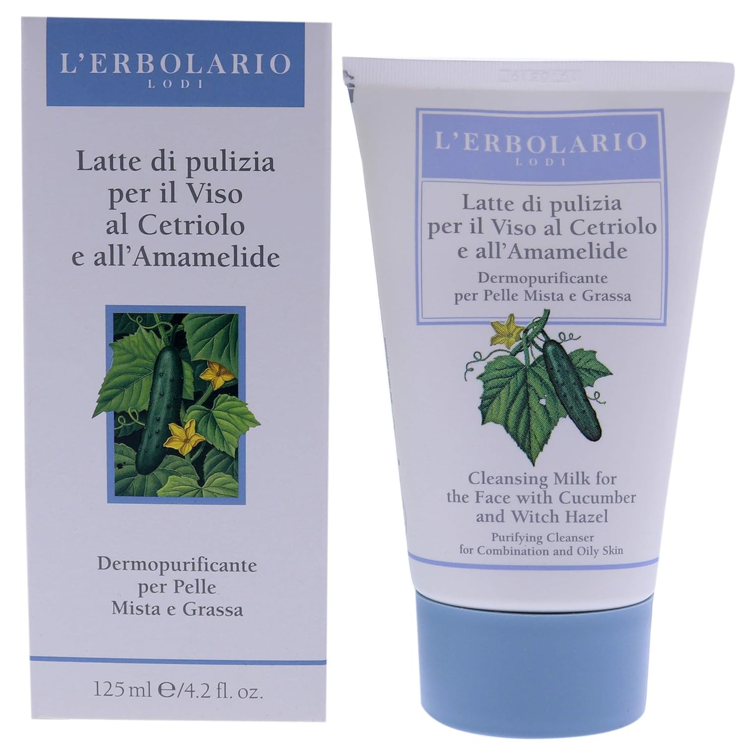 L'Erbolario Chamomile Cleansing Milk - Face Wash And Make-Up Remover For Dry And Sensitive Skin - Hydrating Facial Cleanser With Chamomile - 4.2 Oz : Beauty & Personal Care