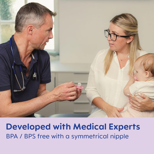 Mam Perfect Night Baby Pacifier, Patented Nipple, Glows In The Dark, 2 Pack, 0-6 Months, Boy