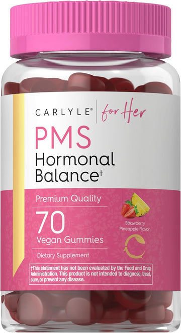 Carlyle Pms Hormone Balance Supplement | 70 Gummies | Vitamin Complex For Women | With Iron | Vegan, Non-Gmo, Gluten Free | For Her