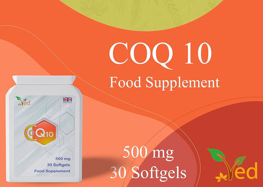 Ved Co Enzyme Q10, Naturally Fermented Ubiquinone, 500Mg 30 Softgels
