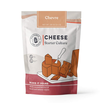 Cultures For Health Chevre Starter Culture | 4 Packets Mesophilic Powdered Active Cultures | Gluten Free Non-Gmo Soft Goat Cheese | Beginner Friendly Artisan Cheesemaking | Diy Fresh Spreadable Cheese