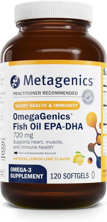Metagenics Omegagenics Fish Oil Epa-Dha 720 Mg - Omega-3 Fish Oil Supplement - High Potency - For Heart Health, Musculoskeletal Health & Immune System Health* - With Dha & Epa - 60 Softgels