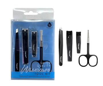 Pursonic | Salon Quality Manicure Tool Kit For Manicures & Pedicures, Includes Nail Clippers, Tweezers & Nail Scissors - Durable Stainless Steel Material With Anti-Slip Design For High Performance And
