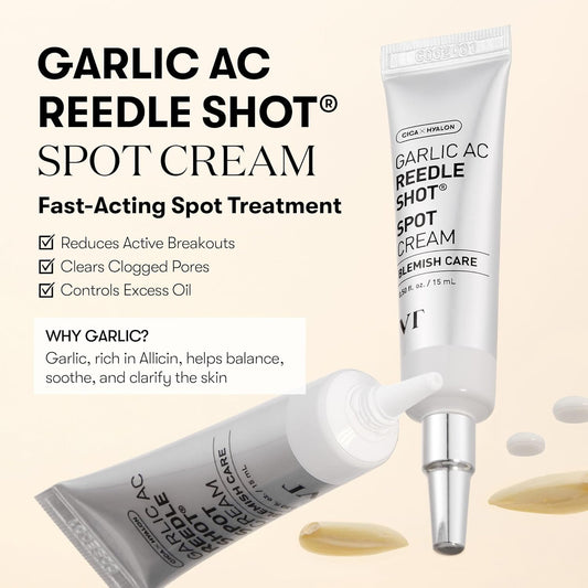 Vt Cosmetics Garlic Ac Reedle Shot Spot Cream For Blemishes, Calming Spot Cream (0.50 Fl. Oz.)