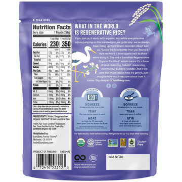 Lundberg White Jasmine Rice, Microwave Or Stovetop, 6-Pack – Fluffy & Aromatic Long-Grains Ready In 90 Seconds, Regenerative Organic Certified, 8 Oz Ea