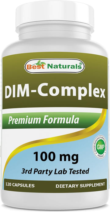 Best Naturals Dim Supplement 100 Mg 120 Capsules, Dim For Estrogen Metabolism & Balance, For Menopause, Body Building, Pcos & Hormonal Acne