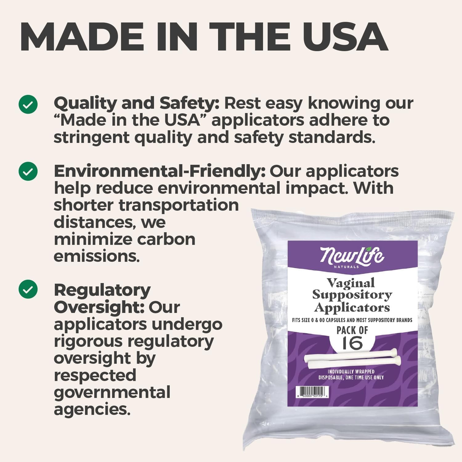 NewLife Naturals Disposable Plastic Vaginal Suppository Applicators - Fits Most Boric Acid Suppositories, Pills, Tablets, and Size 0 and 00 Capsules - pH Balance and Feminine Health - Pack of 28 : Health & Household