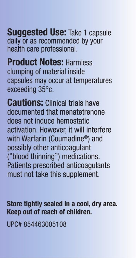 Relentless Improvement Vitamin K2 Mk4 Vegan Naturally-Derived 90 Vegicapsules