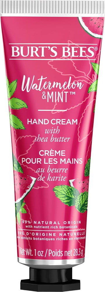 Burt’S Bees Hand Cream For Very Dry Hands, Watermelon & Mint, Hand Moisturiser With Shea Butter, 28.3G