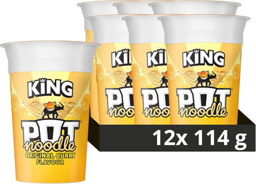 Pot Noodle Original Curry King Pot Noodle Instant Vegetarian Snack Quick To Make Noodles 12X 114 G