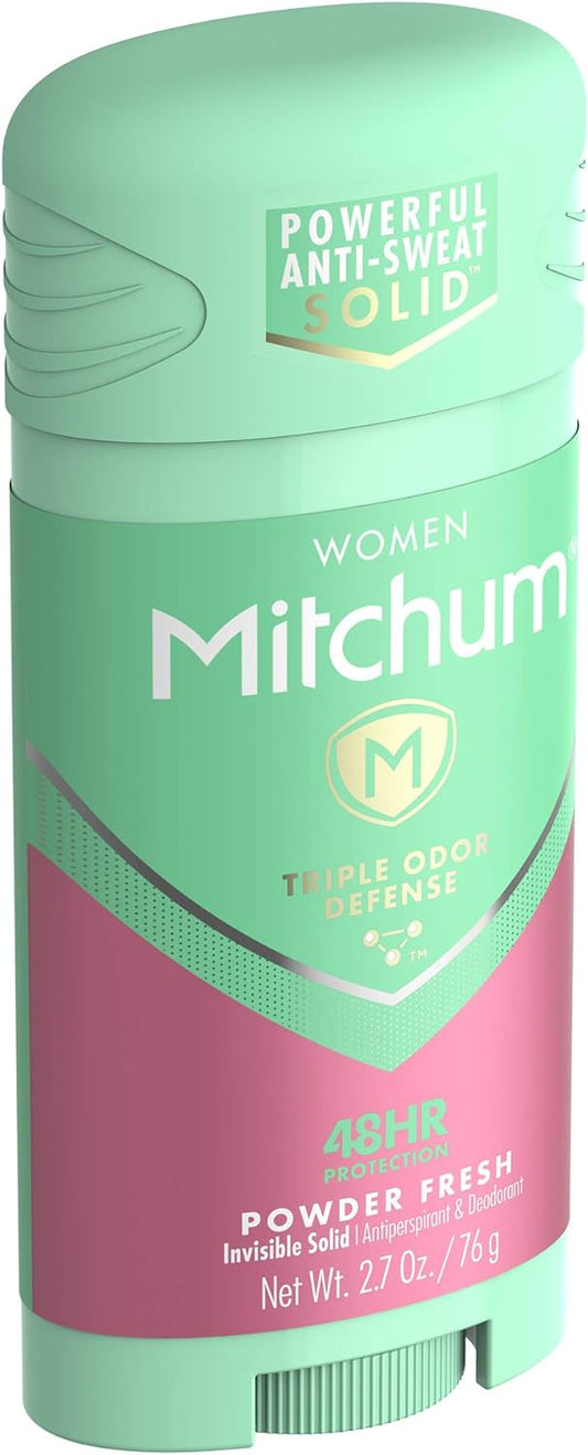 Mitchum Women Stick Solid Antiperspirant Deodorant, Powder Fresh, 2.7 Ounce (Pack of 1)