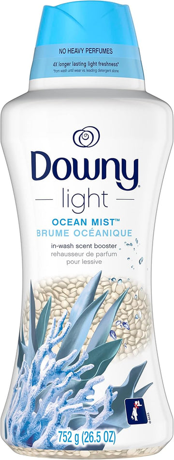 Downy Light Laundry Scent Booster Beads For Washer, Ocean Mist, 26.5 Oz, With No Heavy Perfumes, Use With Fabric Softener